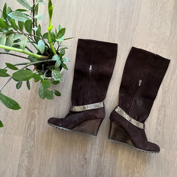 Michael Kors Brown Suede Slouchy Boots - Picture 5 of 10